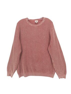 FAHERTY Band Sunwashed Crewneck Sweater Dusty Sienna Waffle Knit Men's XL